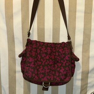 Aeropostale Pink and Brown Floral Bag